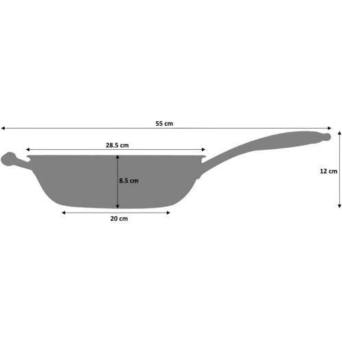  ProCook Elite Tri-Ply - Wok - Edelstahl Wok - Induktion - mit - CoolTouch Griff - Wokpfanne - unbeschichtet - 28 cm