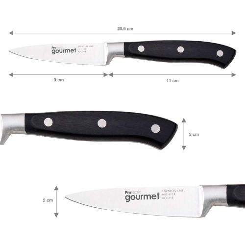  ProCook Gourmet X30 Messerset - 3-teilig - Gemuesemesser - Universalmesser - grosses Kochmesser - Set
