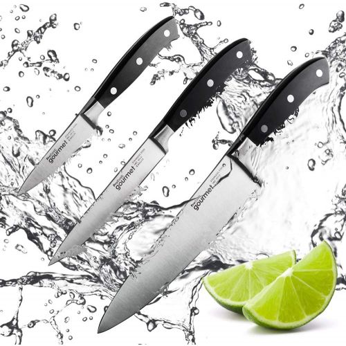  ProCook Gourmet X30 Messerset - 3-teilig - Gemuesemesser - Universalmesser - grosses Kochmesser - Set