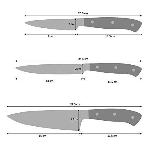  Marke: ProCook ProCook Gourmet X30 - Messerset - 5-teilig - Kochmesser - Kuechenmesser