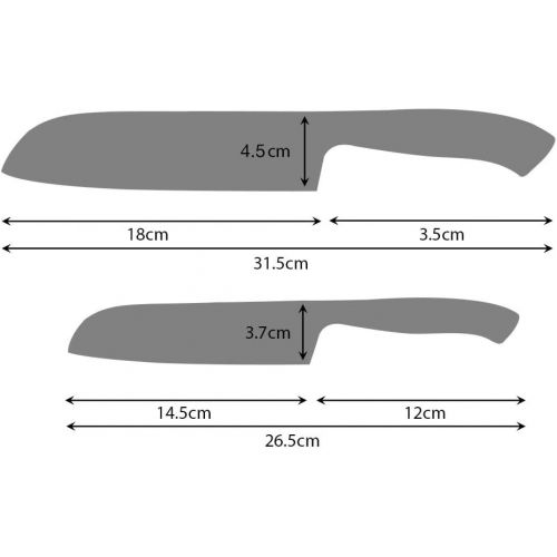  ProCook Gourmet X30 Santoku Messerset - 2er Set - Japanisches Messerset - Kuechenmesser