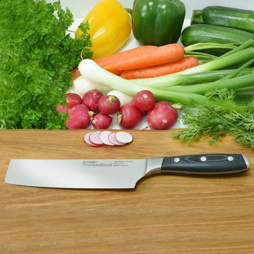  ProCook Professional X50 Nakiri | Kochmesser | Messer | deutscher Edelstahl | Profi Messer | 16,5 cm