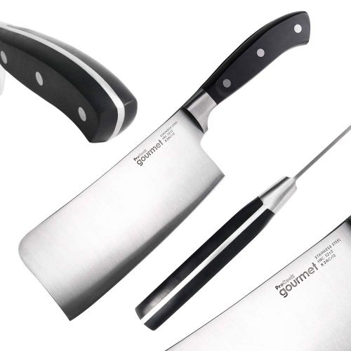  ProCook Gourmet X30 Chinesisches Kochmesser| 18 cm | Hackmesser |Metzgermesser |Fleischermesser 18cm