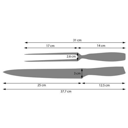  ProCook Professional X50 Tranchierbesteck, 25 cm