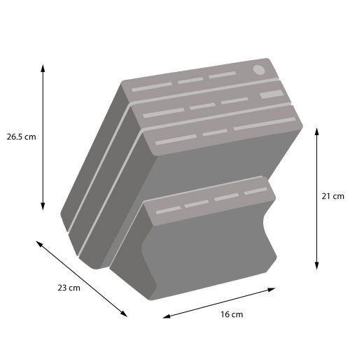  ProCook Gourmet Messerblock, rechteckig, unbestueckt, 12 Aufnahmen