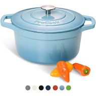 ProCook - Bratentopf aus Gusseisen - induktionsgeeignet - emailliert - Brater - Schmortopf - 24 cm Ø - 4,7 l Volumen - rund -