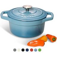 ProCook - Bratentopf aus Gusseisen - induktionsgeeignet - emailliert - Brater - Schmortopf - 20 cm Ø - 2,7 l Volumen - rund -