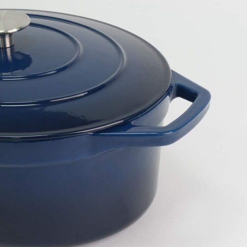  ProCook - Bratentopf aus Gusseisen - induktionsgeeignet - emailliert - Brater - Schmortopf - 30 cm Ø - 6,2 l Volumen - oval -