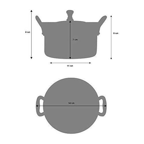  ProCook Serviertopf - gehammerter Kupfer - 10 cm - Wunderschoene Optik und Prasentation - Mini- Topf - Kleiner Fleischtopf - Serviertopf