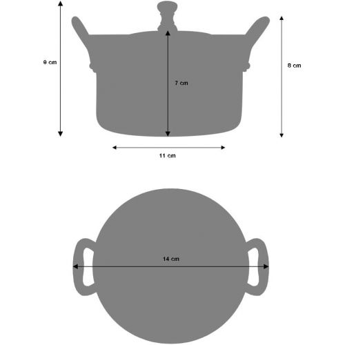  ProCook Serviertopf - gehammerter Kupfer - 10 cm - Wunderschoene Optik und Prasentation - Mini- Topf - Kleiner Fleischtopf - Serviertopf