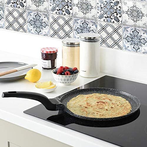  ProCook Granite Stone Crepes-Pfanne - Pfanne - 28 cm - mit Stein verstarkte Antihaftbeschichtung - Granitoptik - Induktion - Crepes -