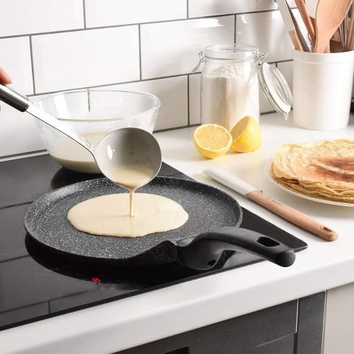  ProCook Granite Stone Crepes-Pfanne - Pfanne - 28 cm - mit Stein verstarkte Antihaftbeschichtung - Granitoptik - Induktion - Crepes -