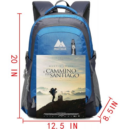  ProEtrade School Backpack BookBag For College Travel Hiking Fit Laptop Up to 15.6 Inch Water Resistant