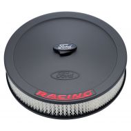 ProForm Proform 302-352 Black Crinkle 13 Diameter Air Cleaner Kit with Embossed Red Ford Racing Logo and 2-5/8 Paper Filter