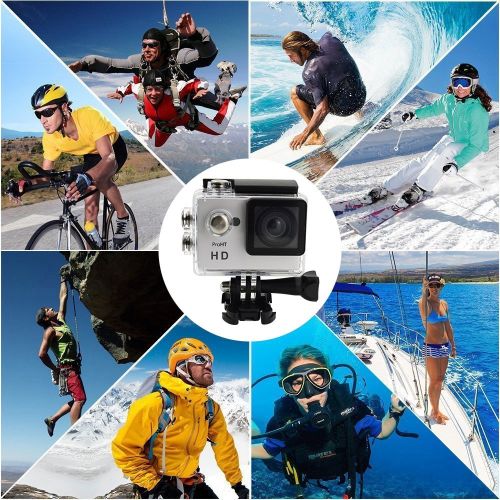  ProHT HD 720P Action Camera,Video Sport Camera (86304A) 14MP Full HD 2.0 LTPS LCD Screen 30M Underwater Diving Camera,Waterproof DV Camcorder,90 Degree Wide Angle Lens,900mAh Lithi