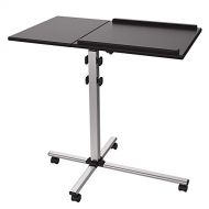 ProHT Mobile Projector Stand Trolley (05487A), Flexible Laptop Desk Cart Rolling Computer Stand, Height Adjustable Presentation Cart/Projection Stand/Laptop Stand, 35°Tilt .Black
