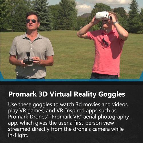  ProMark Promark: GPS Shadow Drone - Premier GPS-Enabled Drone with Follow Me Technology - 6-Axis Gyroscope for Panoramic Shots - Lithium Batteries Included - 720p WiFi Camera - Includes VR