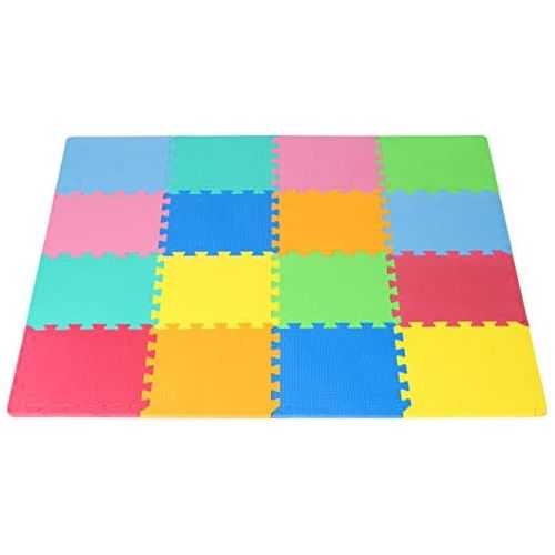  [아마존베스트]ProSource Puzzle Solid Foam Play Mat for Kids - 36 or 16 tiles with edges