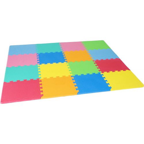  [아마존베스트]ProSource Puzzle Solid Foam Play Mat for Kids - 36 or 16 tiles with edges
