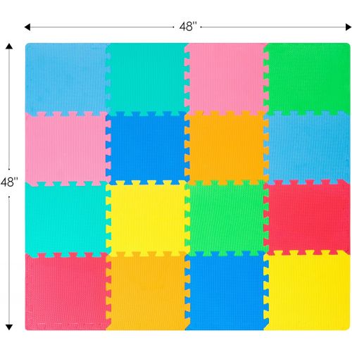  [아마존베스트]ProSource Puzzle Solid Foam Play Mat for Kids - 36 or 16 tiles with edges