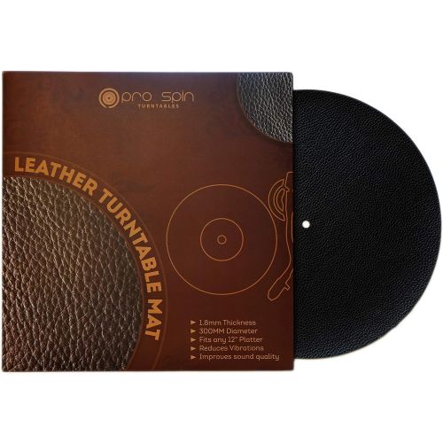  Pro-Spin PU Leather Turntable Mat for Vinyl LP Record Players (1.8mm) High-Fidelity Audiophile Acoustic Sound Support | Help Reduce Noise Due to Static and Dust