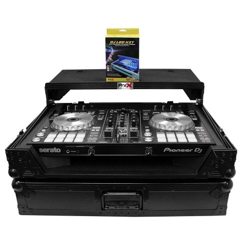  ProX Cases ProX XS-DDJSR2LTBL-LED Case+Sliding Laptop Shelf+LEDs For Pioneer DDJ-SR2-Black