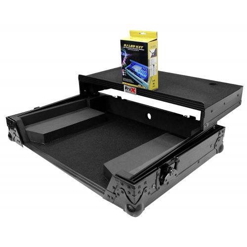  ProX Cases ProX XS-DDJSR2LTBL-LED Case+Sliding Laptop Shelf+LEDs For Pioneer DDJ-SR2-Black