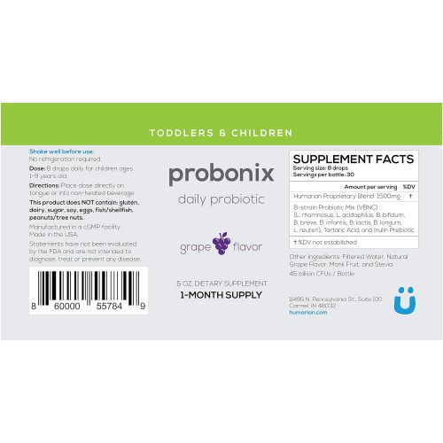  Probonix Advanced Kids Probiotic for Children, Extra-Strength, Organic, Non-GMO Liquid Probiotic,...