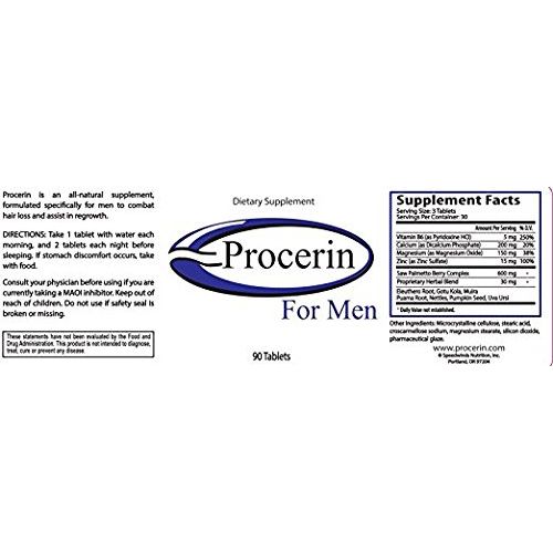  Procerin Tablets Hair Re Growth for Men, 6 - 90 tablet Bottles