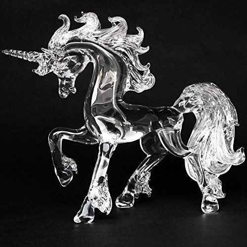  Prochaska Gallery Unicorn Figurine of Hand Blown Glass Crystal Sculpture Prancing