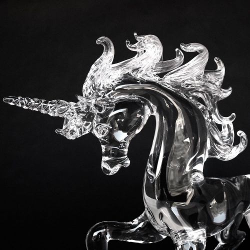  Prochaska Gallery Unicorn Figurine of Hand Blown Glass Crystal Sculpture Prancing