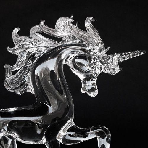  Prochaska Gallery Unicorn Figurine of Hand Blown Glass Crystal Sculpture Prancing