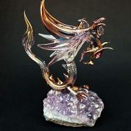 Prochaska Gallery Dragon Figurine of Hand Blown Glass Winged Flying