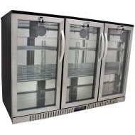 [아마존베스트]Procool Refrigeration 3-door Glass Front Stainless Steel Back Bar Cooler; 54 Wide, Counter Height Refrigerator