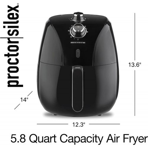  [아마존베스트]Proctor Silex 5.3 QT Air Oven with Temperature Control, 60 Min Timer, Non Stick Fryer Basket, 1700W, Black (35060)