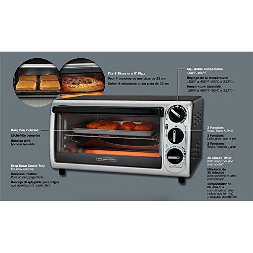  Proctor Silex 022333311226 31122 Modern Toaster Oven, Black