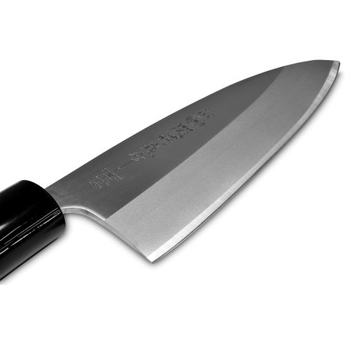  Product of Gifu Japan Seki Japan TSUBAZO Japanese Sushi Chef Knife, Stainless Steel Sashimi Deba Knife, Shiraki Handle, 150 mm (5.9 in)