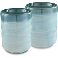 Product of gifu japan Mino Ware Traditional Japanese Yunomi Tea Cups, Set of 2, Hiwagarasu for Green Tea, Matcha Tea