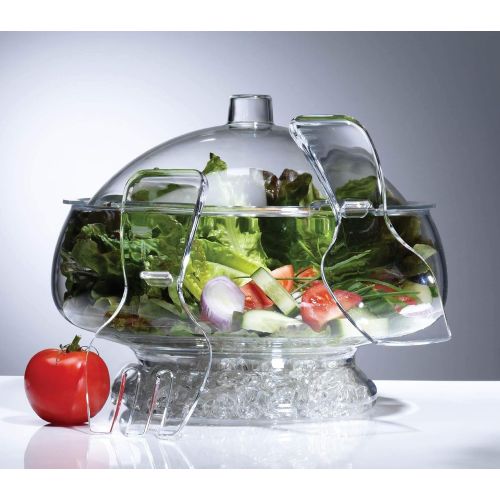  [아마존베스트]Prodyne Acrylic Salad Bowl & Servers, 6 Qt, Off-white