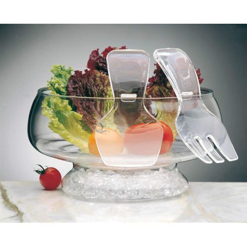  [아마존베스트]Prodyne Acrylic Salad Bowl & Servers, 6 Qt, Off-white