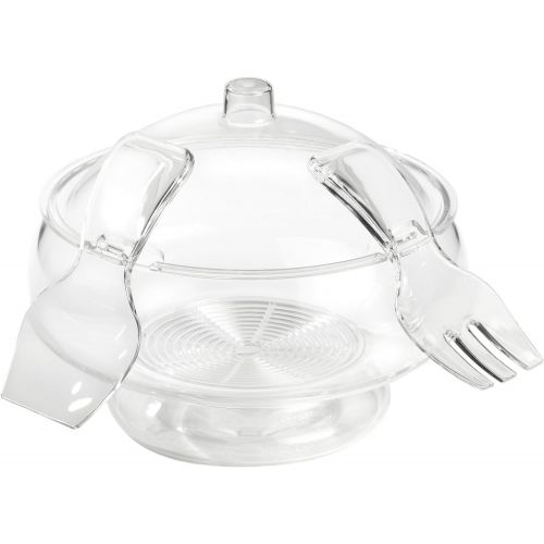  [아마존베스트]Prodyne Acrylic Salad Bowl & Servers, 6 Qt, Off-white