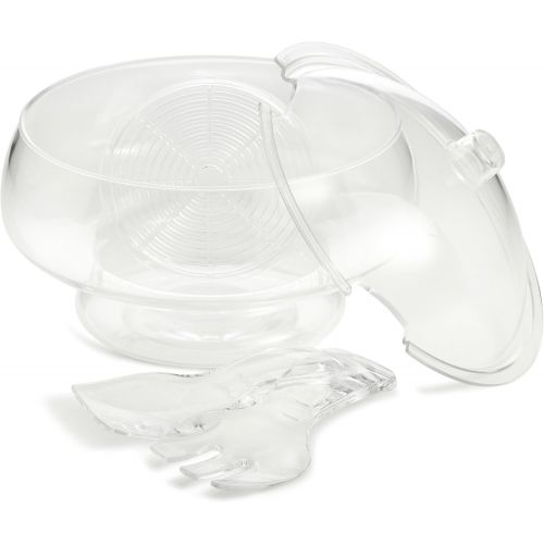  [아마존베스트]Prodyne Acrylic Salad Bowl & Servers, 6 Qt, Off-white