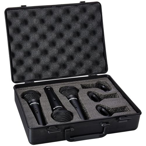  Proel DM800KIT 3 microphones + 3 clamps for rod + carrying case