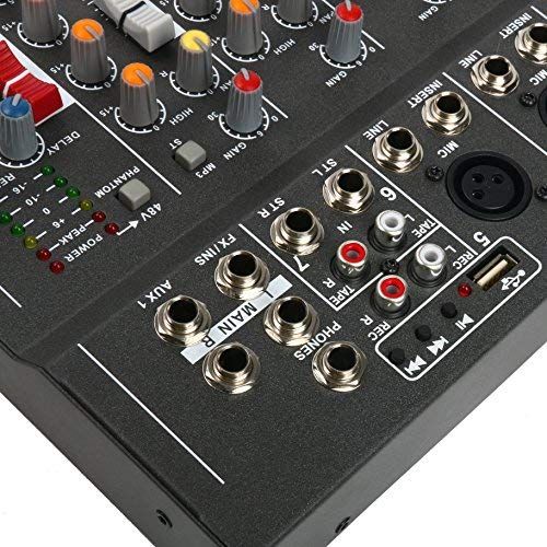 YaeCCC Professional 47 Channel Live Studio Audio Sound USB Compact Mixer Mixing Console (4 Channel)