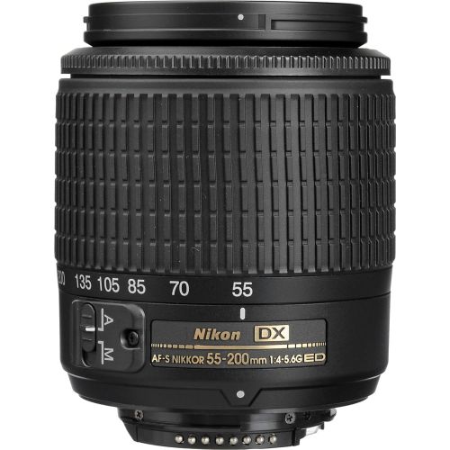  Nikon Camera Nikon 2156B AF-S DX Zoom-NIKKOR 55-200mm f4-5.6G ED Lens with Auto Focus for Nikon DSLR Cameras (Certified Refurbished)