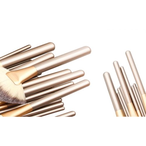  Professional Champagne Makeup Brush Set (12-, 18-, or 24-Piece)