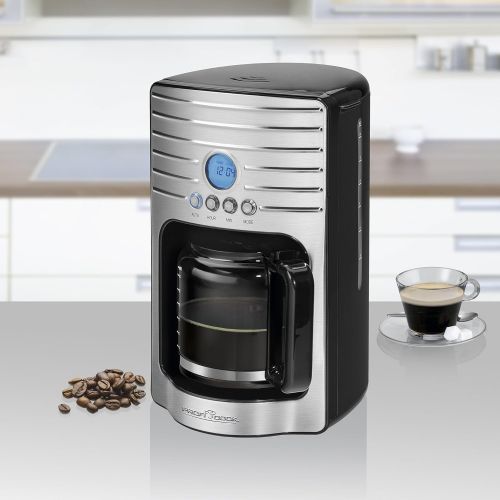  ProfiCook PC-KA 1120, Kaffeeautomat fuer 15 Tassen (ca. 1,7 Liter), Edelstahlfront, Programmierbare 24 Stunden-LCD-Digital-Zeitschaltuhr