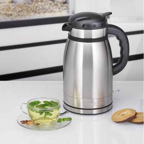  Profi Cook PC-WKS 1148 T 2in1 Edelstahl Wasserkocher und Thermokanne, 1,5 L, doppelwandiges Thermogehause, heisses Wasser fuer Stunden