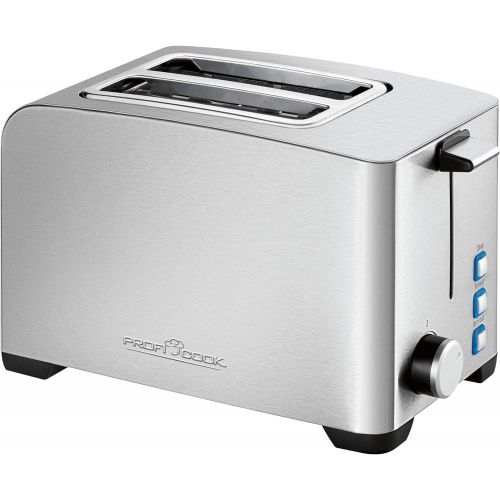  ProfiCook PC-TA 1082 Toaster, Edelstahlgehause, Broetchenaufsatz, stufenlos einstellbarer Braunungsgrad, Zentrierfunktion, Kruemelschublade