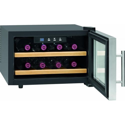  ProfiCook PC-WC 1046 Weinkuehlschrank/EEK A+ / 104 kWh/Jahr/Flaschenkapazitat: 8 a 0,75 Liter/Bedienfeld mit LED-Display/inox